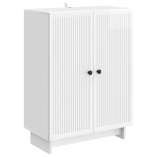 Sideboard High Gloss White 66 x 34.5 x 90 cm Engineered Wood