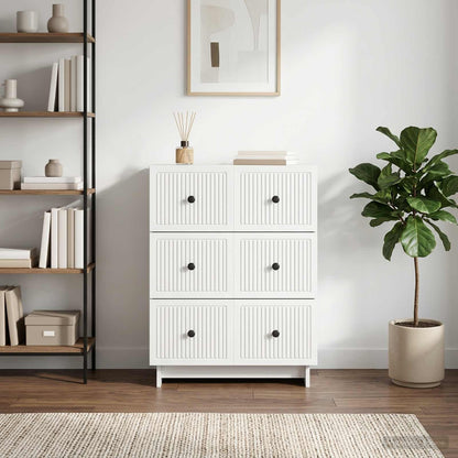 Drawer Cabinet White 66 x 34.5 x 90 cm Engineered Wood