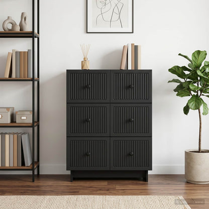 Drawer Cabinet 66 x 34.5 x 90 cm Engineered Wood Black