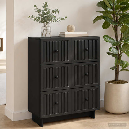 Drawer Cabinet 66 x 34.5 x 90 cm Engineered Wood Black
