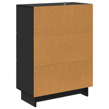 Drawer Cabinet Black 66 x 34.5 x 90 cm Engineered Wood