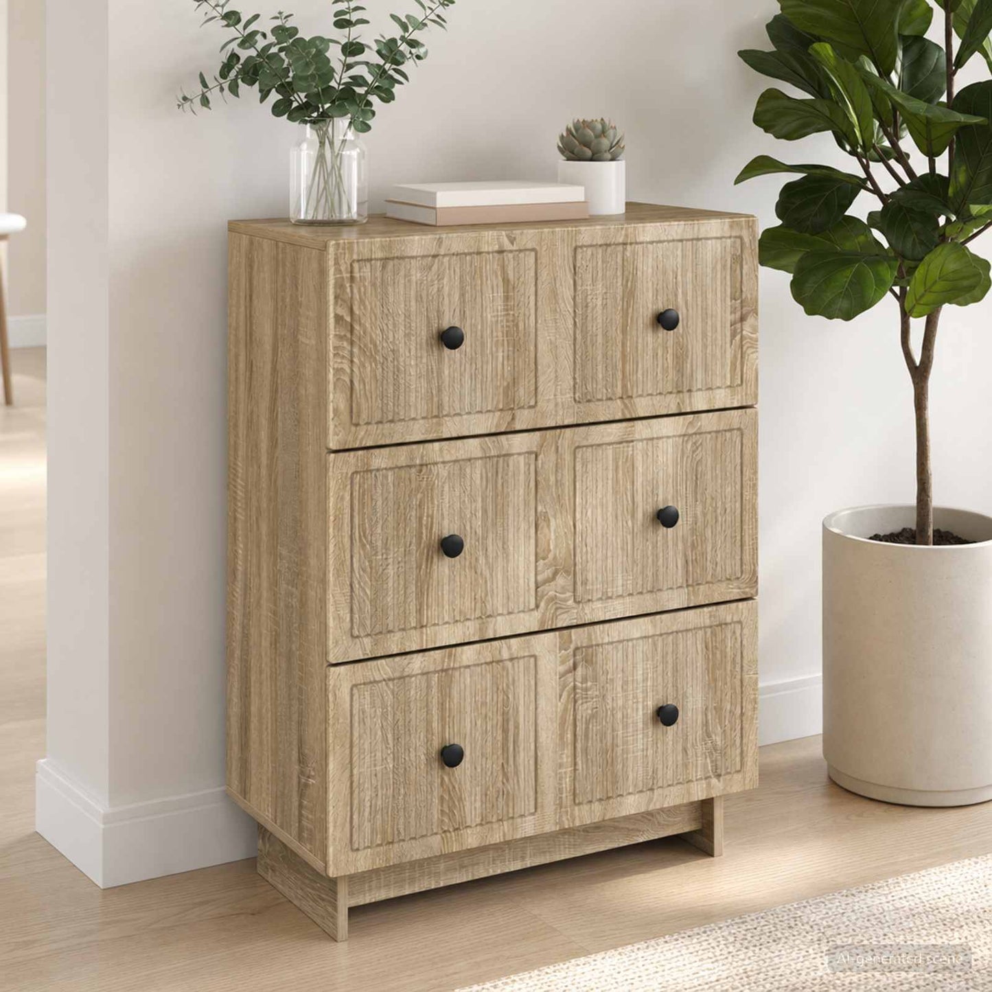Drawer Cabinet 66 x 34.5 x 90 cm Engineered Wood Sonoma Oak