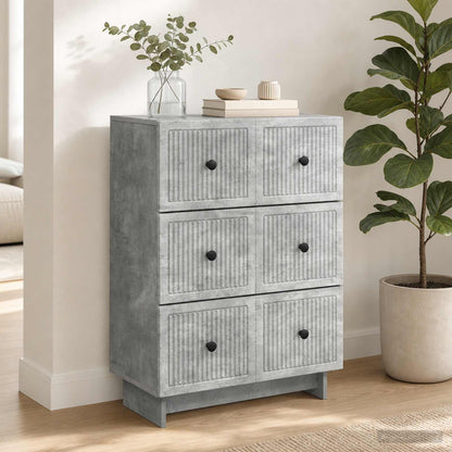Drawer Cabinet 66 x 34.5 x 90 cm Engineered Wood Concrete Grey