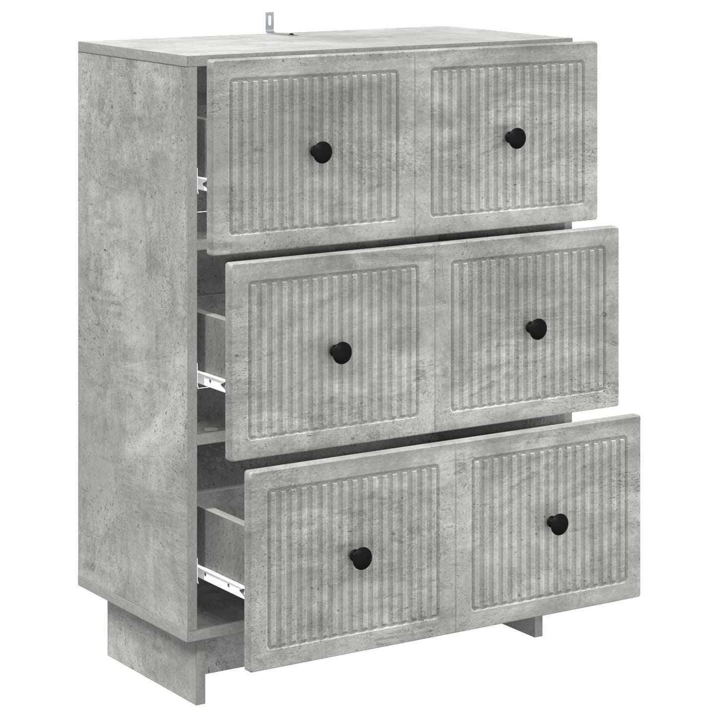 Drawer Cabinet Concrete Grey 66 x 34.5 x 90 cm Engineered Wood