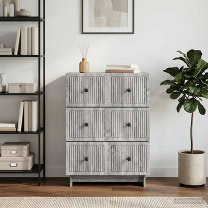 Drawer Cabinet 66 x 34.5 x 90 cm Engineered Wood Grey Sonoma