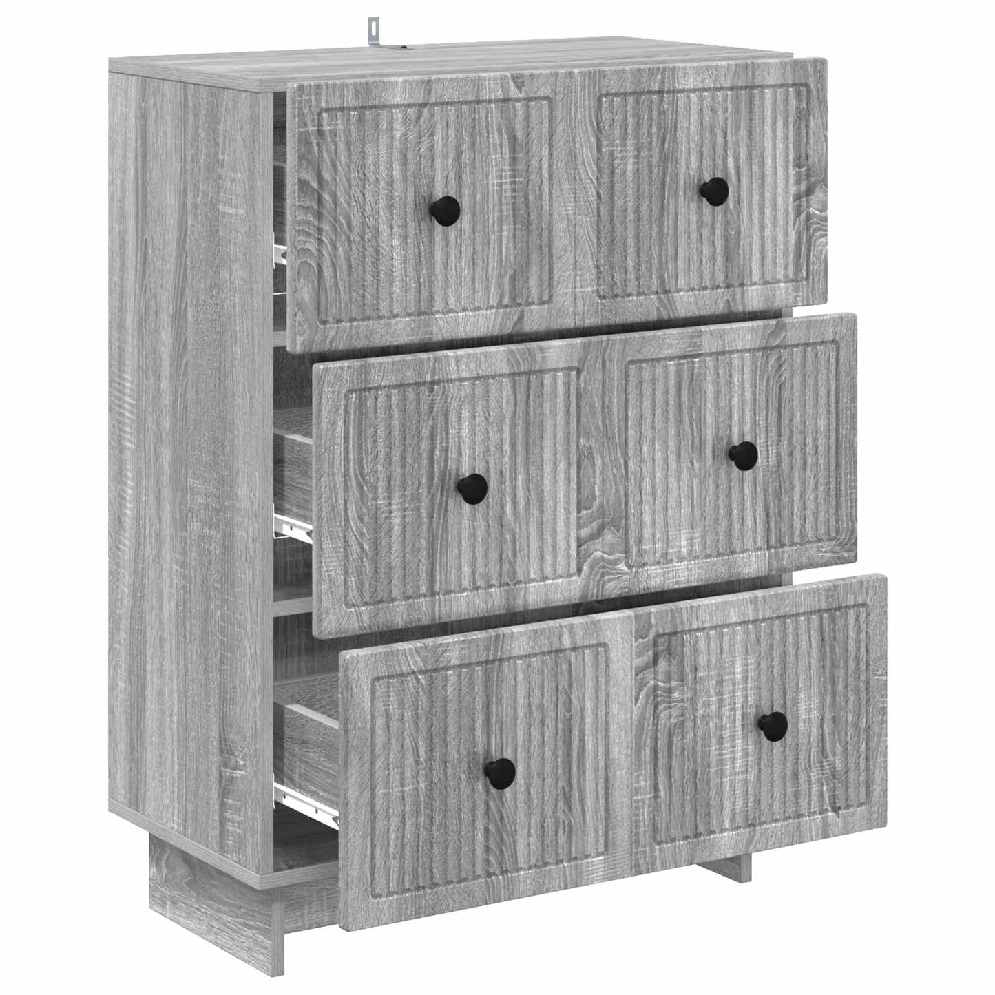 Drawer Cabinet Grey Sonoma 66 x 34.5 x 90 cm Engineered Wood