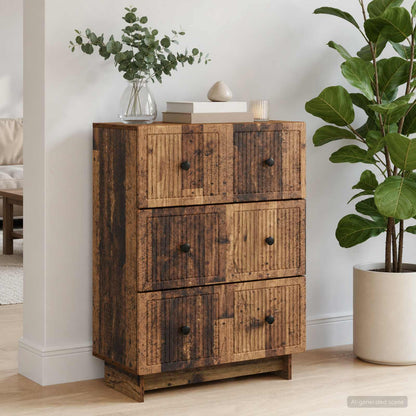 Drawer Cabinet 66 x 34.5 x 90 cm Engineered Wood Old Wood