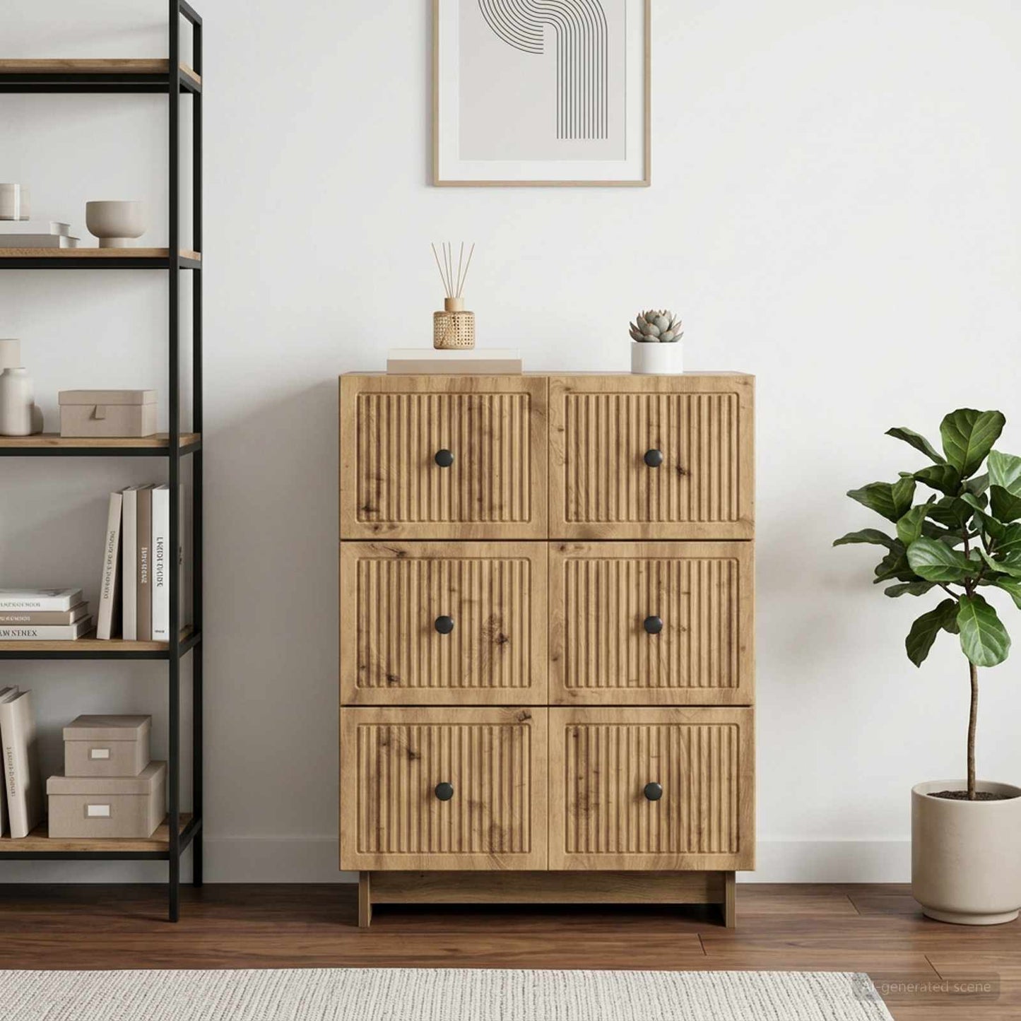 Drawer Cabinet 66 x 34.5 x 90 cm Engineered Wood Artisan Oak