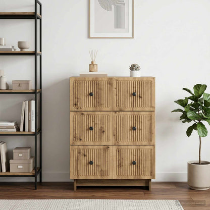 Drawer Cabinet 66 x 34.5 x 90 cm Engineered Wood Artisan Oak