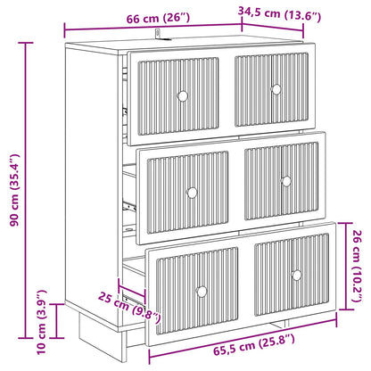 Drawer Cabinet Artisan Oak 66 x 34.5 x 90 cm Engineered Wood