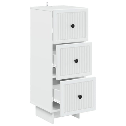 Drawer Cabinet White 33 x 34.5 x 90 cm Engineered Wood