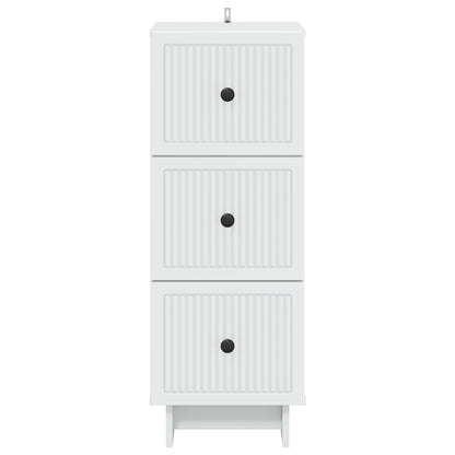 Drawer Cabinet White 33 x 34.5 x 90 cm Engineered Wood