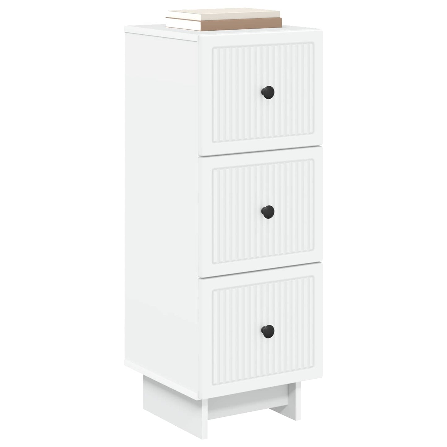 Drawer Cabinet White 33 x 34.5 x 90 cm Engineered Wood