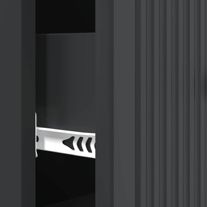 Drawer Cabinet Black 33 x 34.5 x 90 cm Engineered Wood
