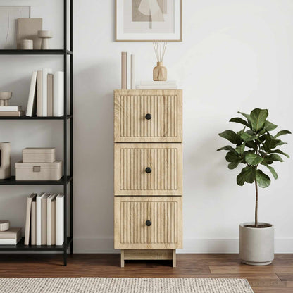 Drawer Cabinet Sonoma Oak 33 x 34.5 x 90 cm Engineered Wood