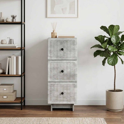 Drawer Cabinet Concrete Grey 33 x 34.5 x 90 cm Engineered Wood