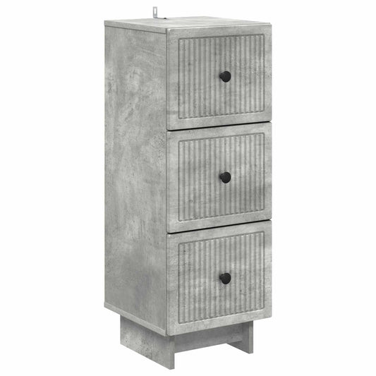 Drawer Cabinet Concrete Grey 33 x 34.5 x 90 cm Engineered Wood