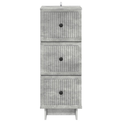 Drawer Cabinet Concrete Grey 33 x 34.5 x 90 cm Engineered Wood