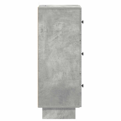 Drawer Cabinet Concrete Grey 33 x 34.5 x 90 cm Engineered Wood