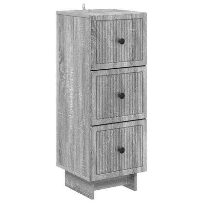Drawer Cabinet Grey Sonoma 33 x 34.5 x 90 cm Engineered Wood