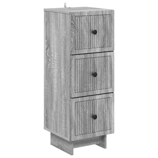 Drawer Cabinet Grey Sonoma 33 x 34.5 x 90 cm Engineered Wood