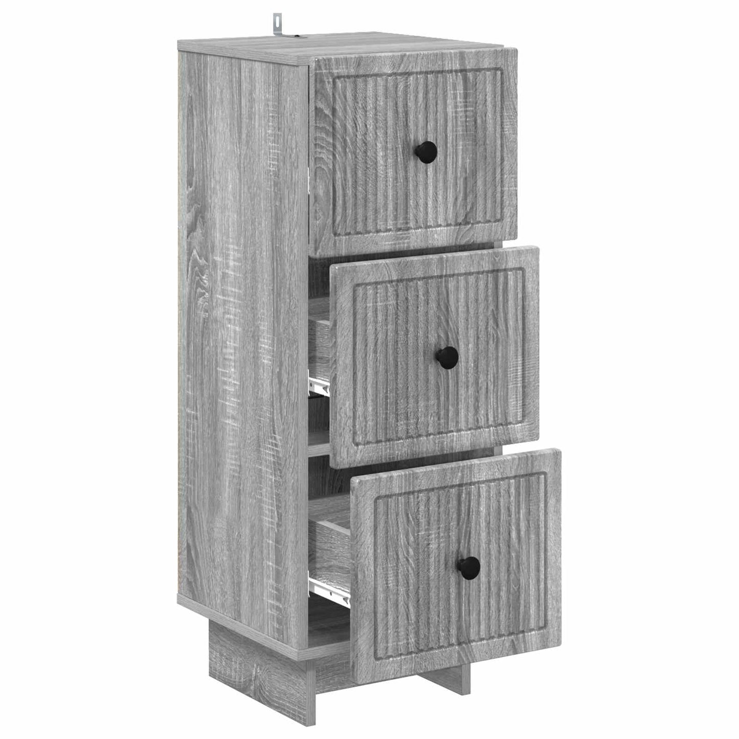Drawer Cabinet Grey Sonoma 33 x 34.5 x 90 cm Engineered Wood
