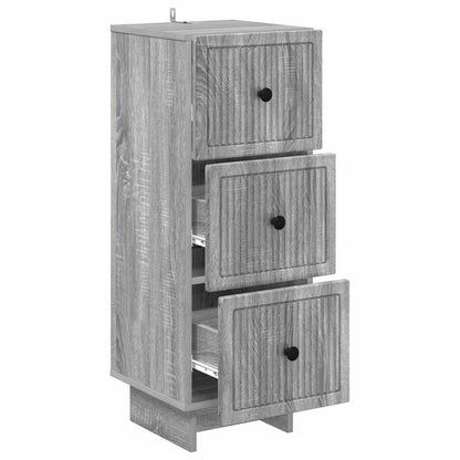 Drawer Cabinet Grey Sonoma 33 x 34.5 x 90 cm Engineered Wood
