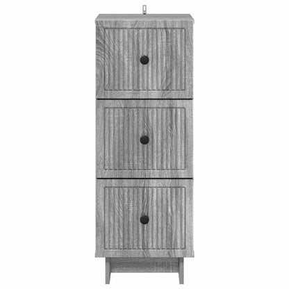 Drawer Cabinet Grey Sonoma 33 x 34.5 x 90 cm Engineered Wood