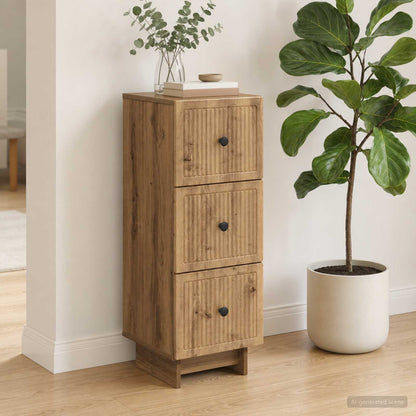 Drawer Cabinet 33 x 34.5 x 90 cm Engineered Wood Artisan Oak