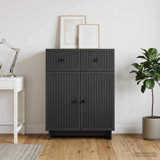 Sideboard Black 66 x 34.5 x 90 cm Engineered Wood