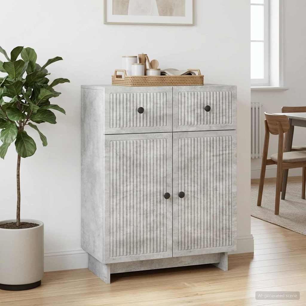 Sideboard Concrete Grey 66 x 34.5 x 90 cm Engineered Wood