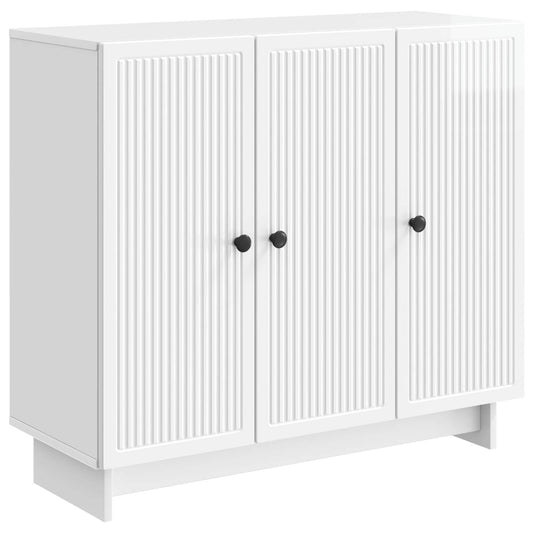 Sideboard High Gloss White 89 x 34.5 x 80 cm Engineered Wood