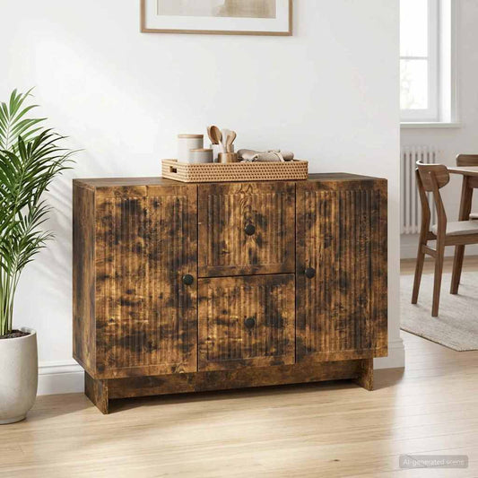 Sideboard Smoked Oak 89 x 34.5 x 60 cm Engineered Wood