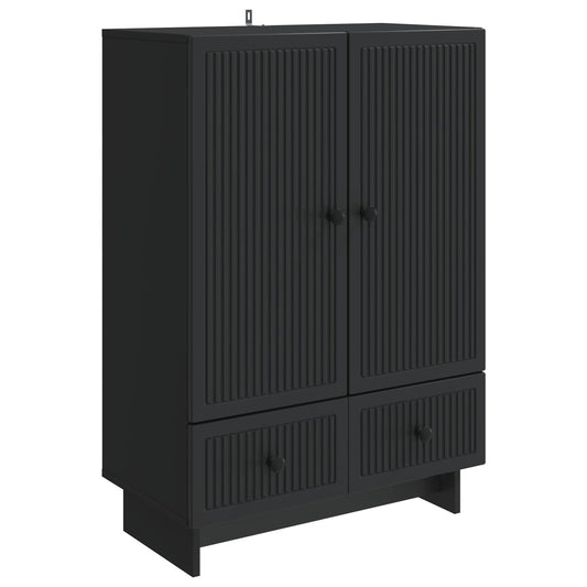 Sideboard Black 66 x 34.5 x 95 cm Engineered Wood
