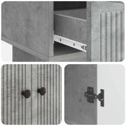 Sideboard Concrete Grey 66 x 34.5 x 95 cm Engineered Wood