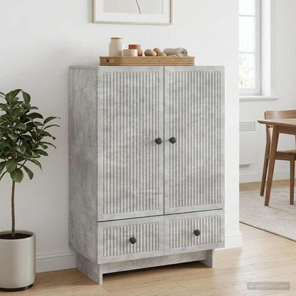 Sideboard Concrete Grey 66 x 34.5 x 95 cm Engineered Wood