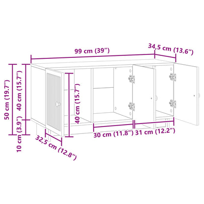 TV Cabinet 99 x 34.5 x 50 cm Concrete Grey Engineered Wood
