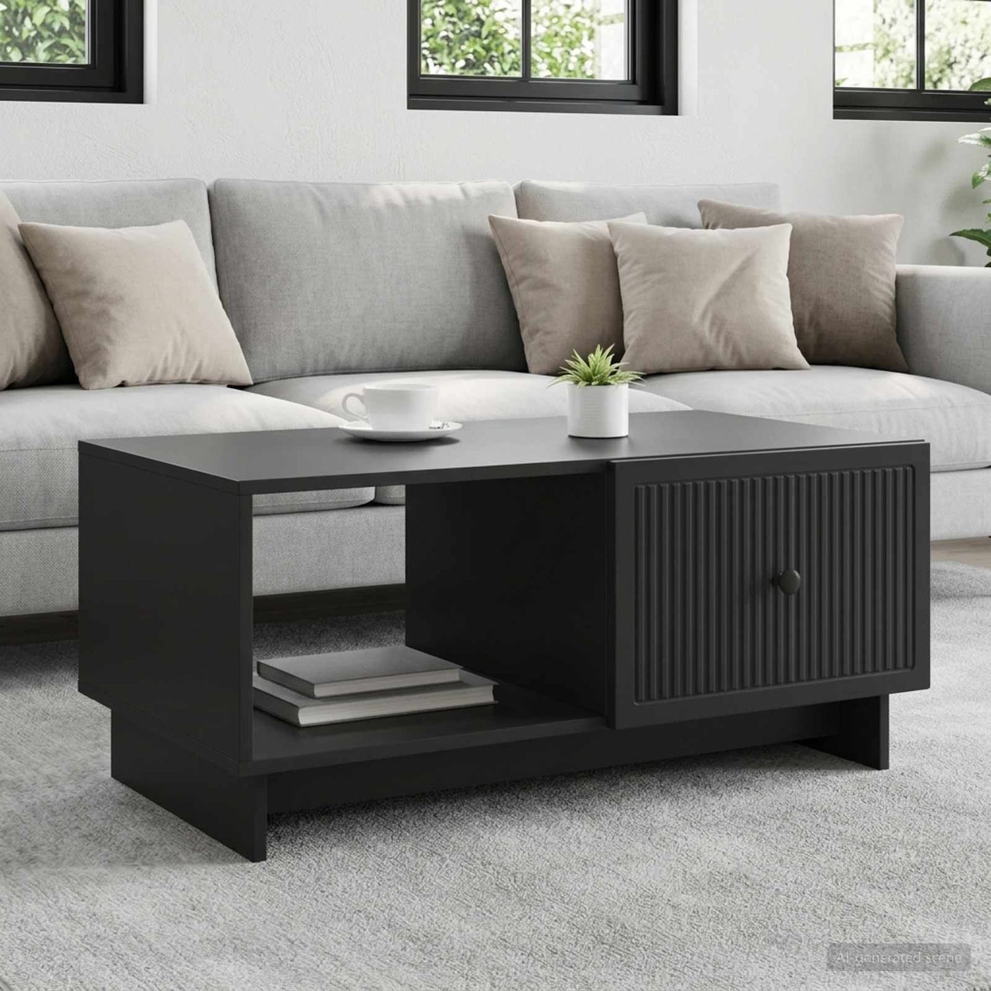 Coffee Table Black 90 x 50 x 40 cm Engineered Wood