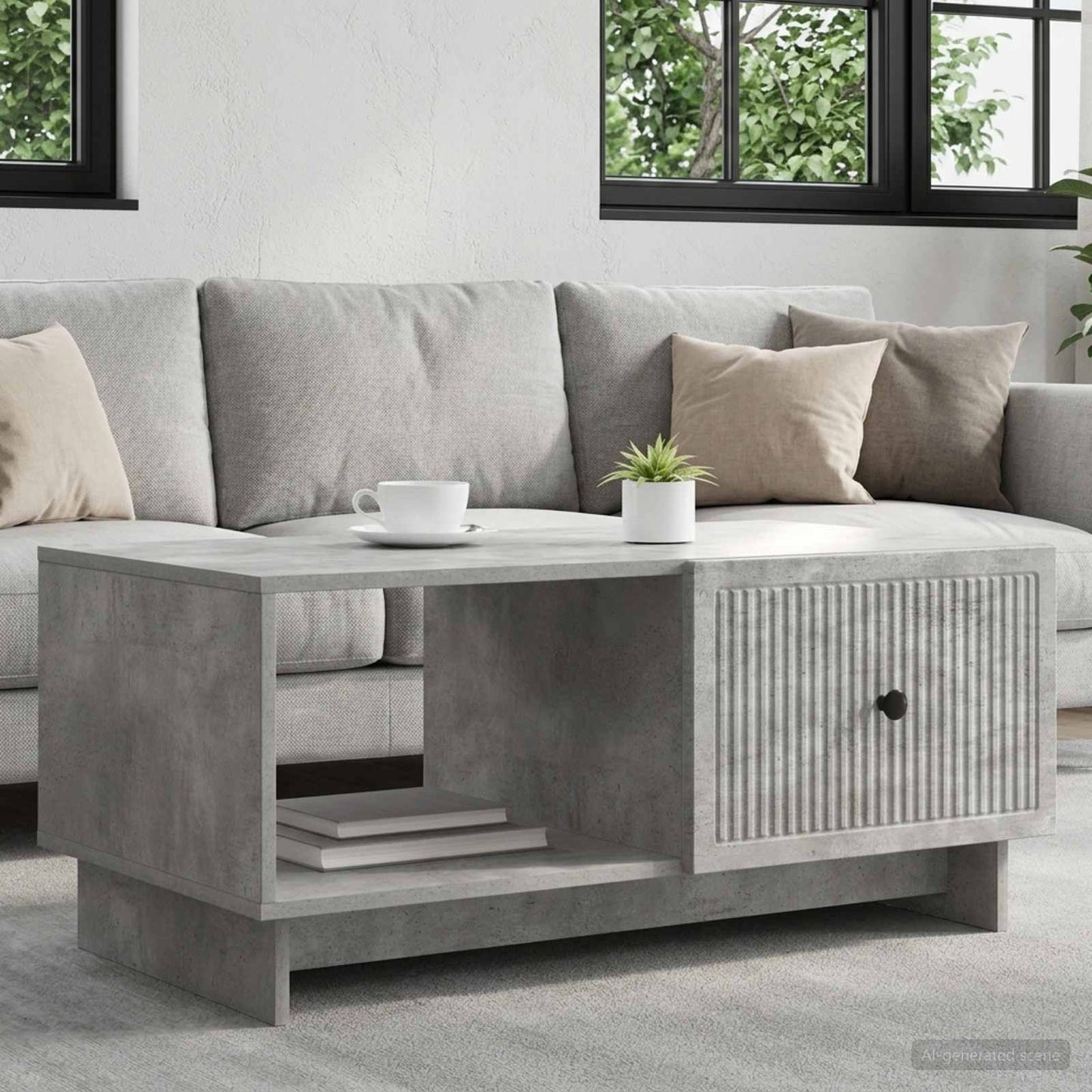 Coffee Table Concrete Grey 90 x 50 x 40 cm Engineered Wood
