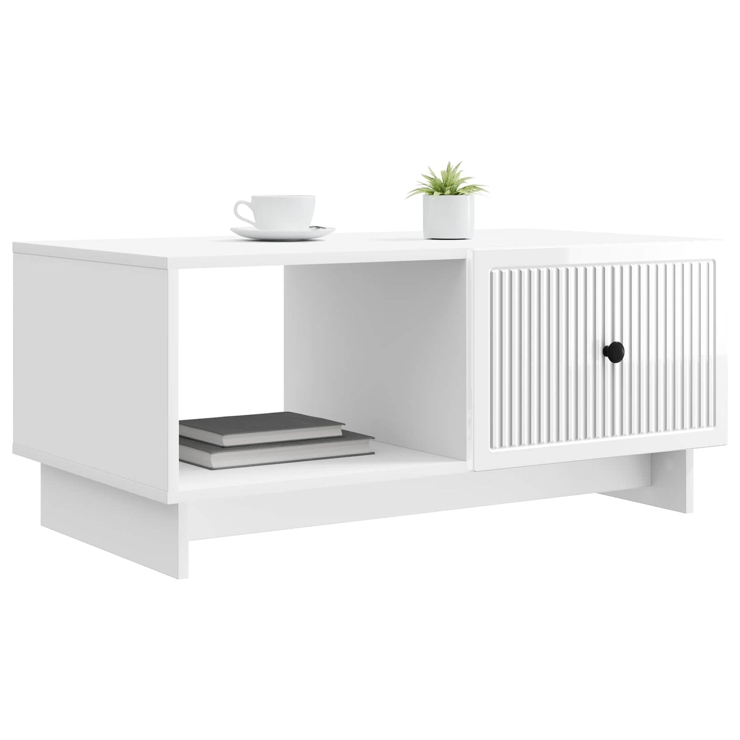 Coffee Table High Gloss White 90 x 50 x 40 cm Engineered Wood