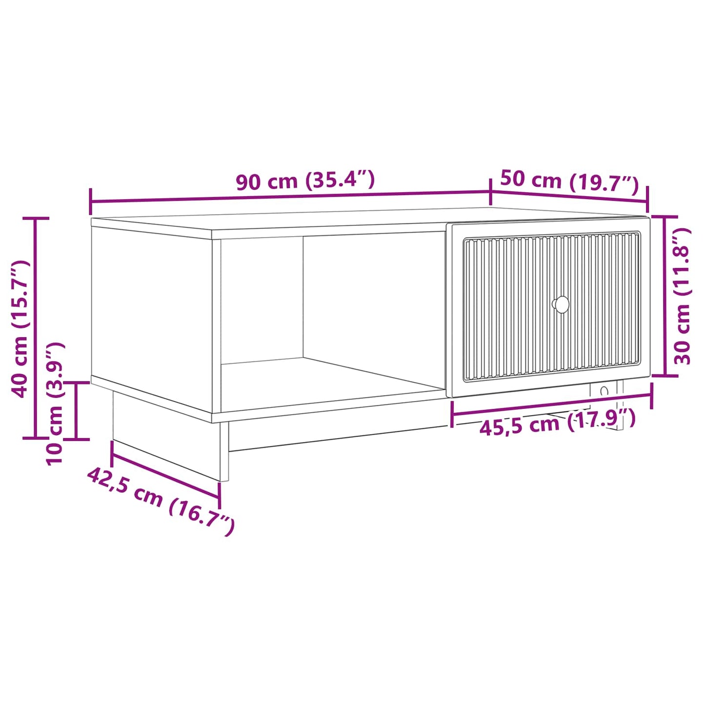 Coffee Table Old Wood 90 x 50 x 40 cm Engineered Wood