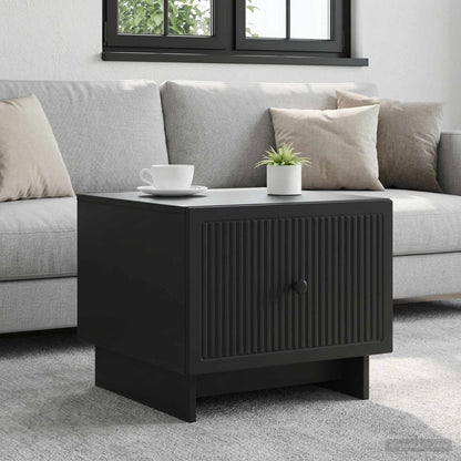 Coffee Table with Drawer Black 49 x 50 x 40 cm Engineered Wood