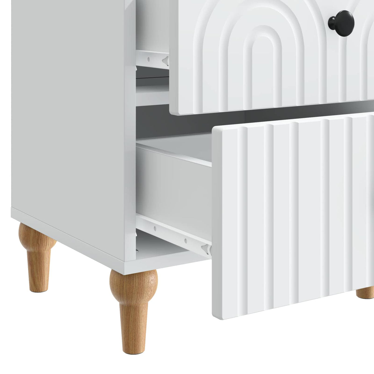 Bedside Cabinet White 43 x 34.5 x 48 cm Engineered Wood