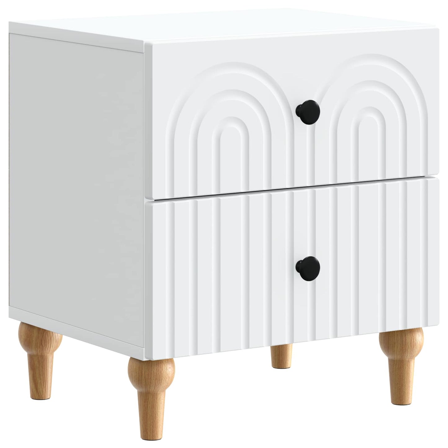 Bedside Cabinet White 43 x 34.5 x 48 cm Engineered Wood