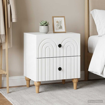 Bedside Cabinet 2 pcs White 43 x 34.5 x 48 cm Engineered Wood