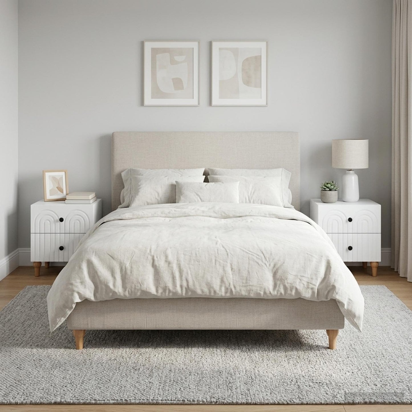 Bedside Cabinet 2 pcs White 43 x 34.5 x 48 cm Engineered Wood
