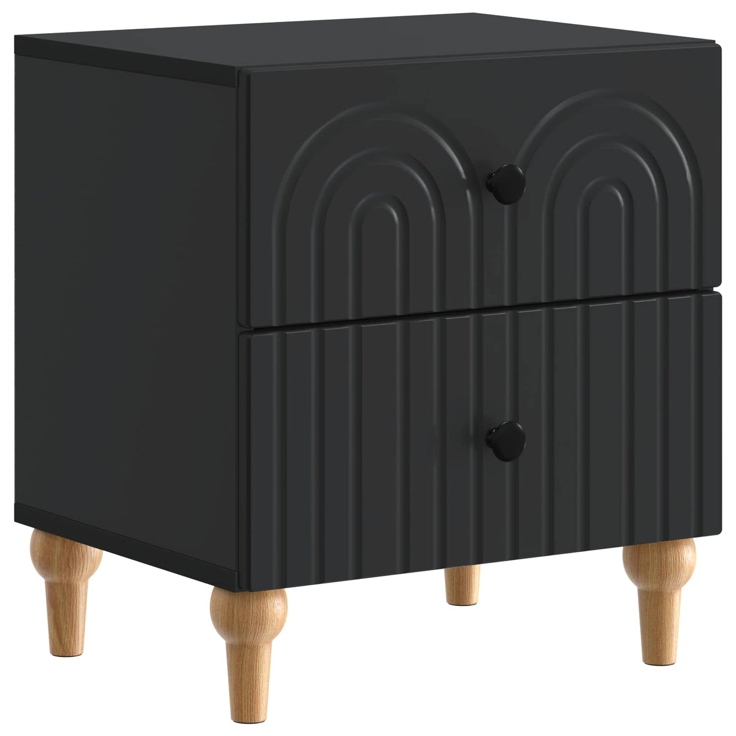 Bedside Cabinet Black 43 x 34.5 x 48 cm Engineered Wood