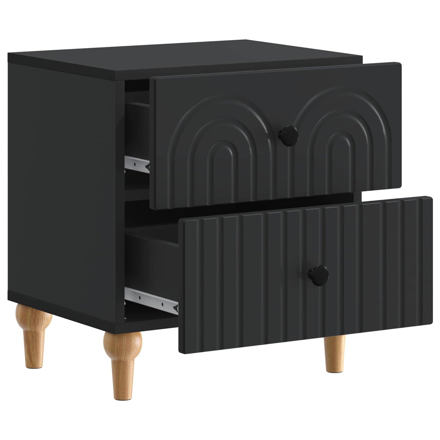 Bedside Cabinet Black 43 x 34.5 x 48 cm Engineered Wood