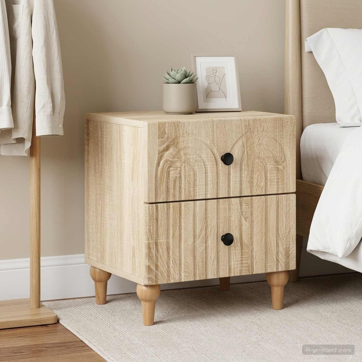 Bedside Cabinet 2 pcs Sonoma Oak 43 x 34.5 x 48 cm