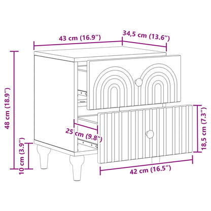 Bedside Cabinet with Drawer 2 pcs Sonoma Oak 43 x 34.5 x 48 cm
